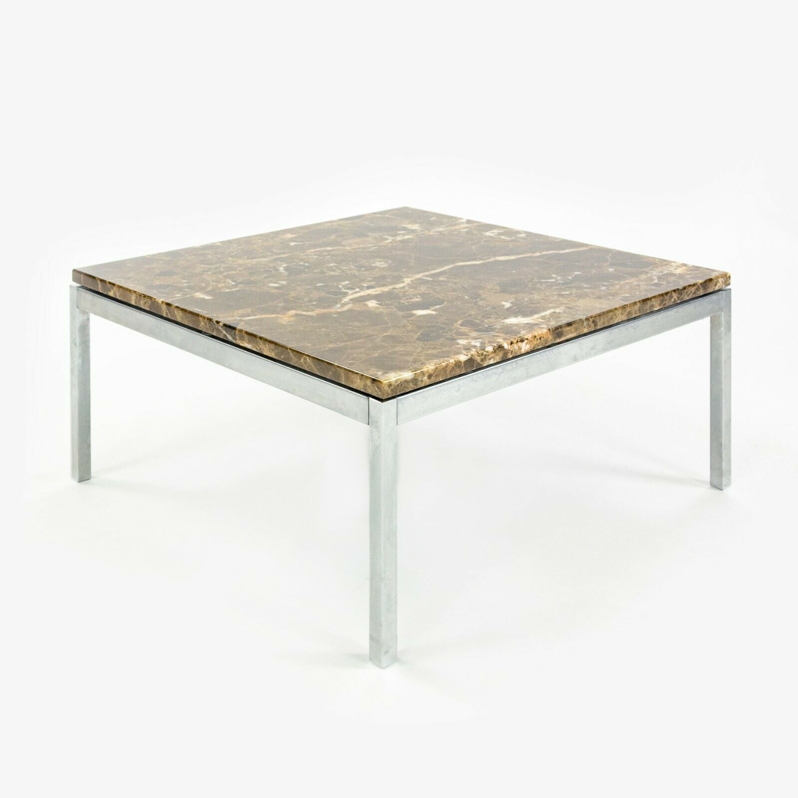 Florence Knoll Studio Square Espresso Marble Low Side or Coffee Table 24 in Square