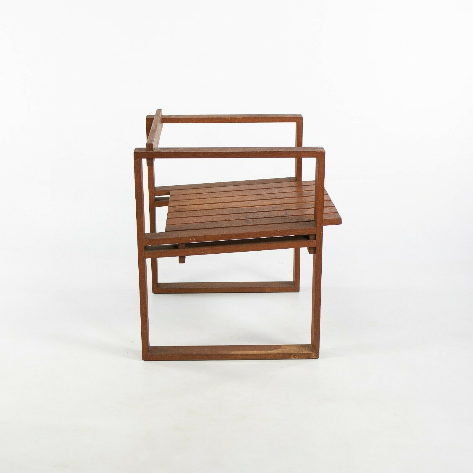 1975 Bodil Kjaer for CI Designs Rare Teak Slat Seat Arm Chair for Indoor / Outdoor Use