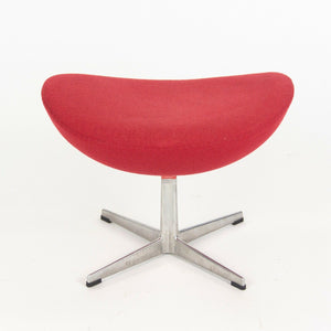 SOLD 2007 Egg Chair and Ottoman by Arne Jacobsen for Fritz Hansen Denmark Red Fabric