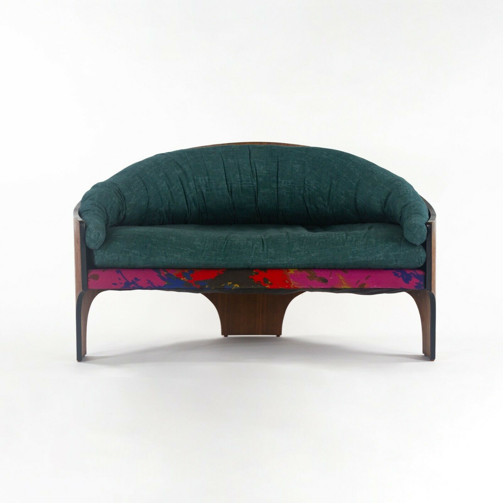 SOLD 1966 Rare Henry P Glass Intimate Settee for Deco House in Mahogany