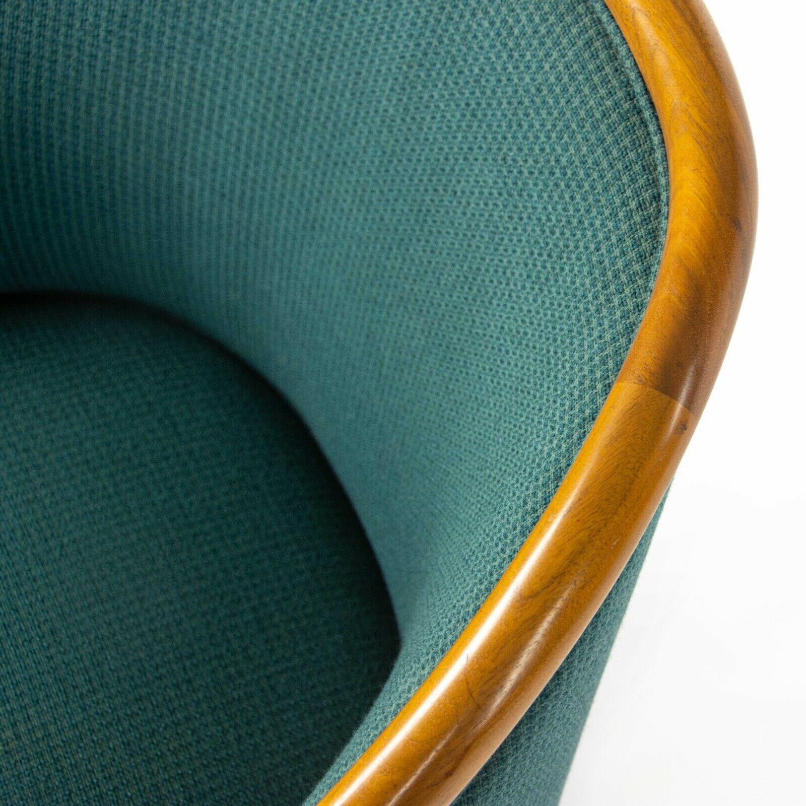 1970s Pair of Ward Bennett for Brickel Associates Arm Chairs in Green Fabric