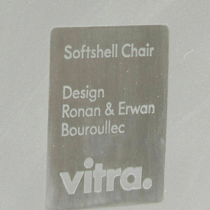 2019 Vitra Softshell Side Chair w/ Teal Blue Fabric by Ronan & Erwan Bouroullec