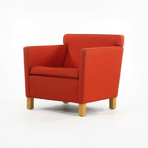 SOLD 2010s Pair Original Knoll Mies Van Der Rohe Krefeld Lounge Chair Orange Fabric