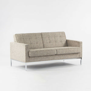 SOLD 2014 Florence Knoll Studio Two Seater Sofa Settee Loveseat Tan Fabric Upholstery