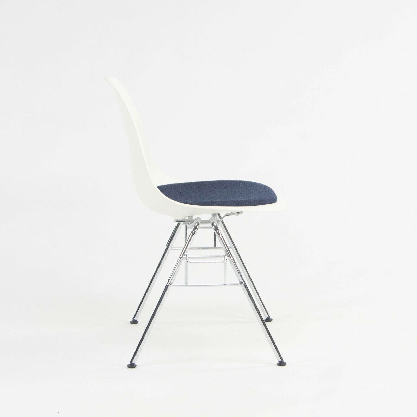 SOLD 2018 Eames Stacking Dining Chair DSS with Navy Seat by Vitra / Herman Miller