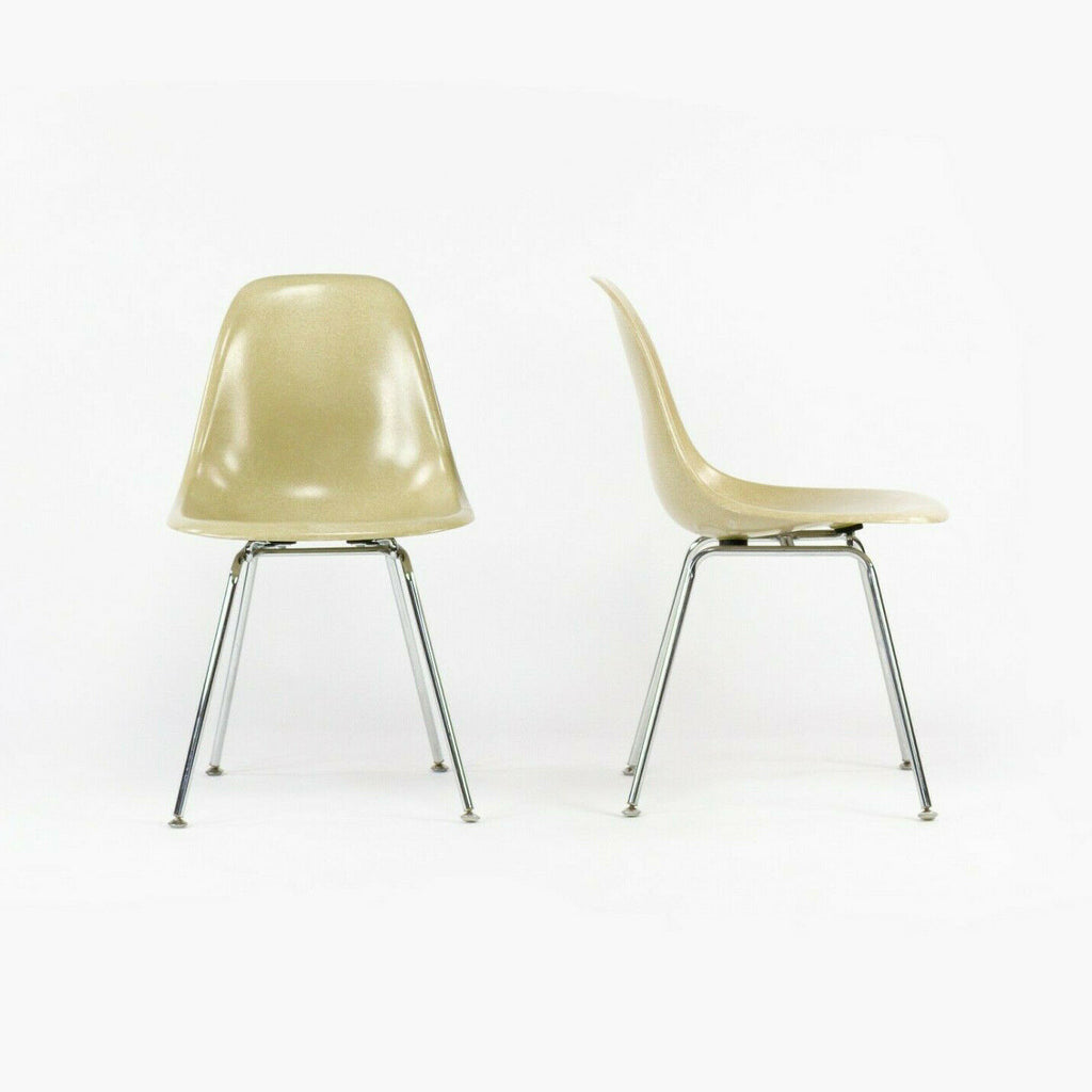 SOLD 2010s Eames Modernica Case Study Oatmeal Fiberglass Side Shell Chair with H-Base 16x
