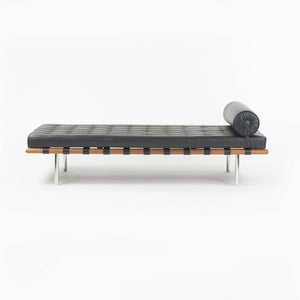 SOLD 2020 Mies Van Der Rohe for Knoll Barcelona Day Bed / Couch in Black Leather