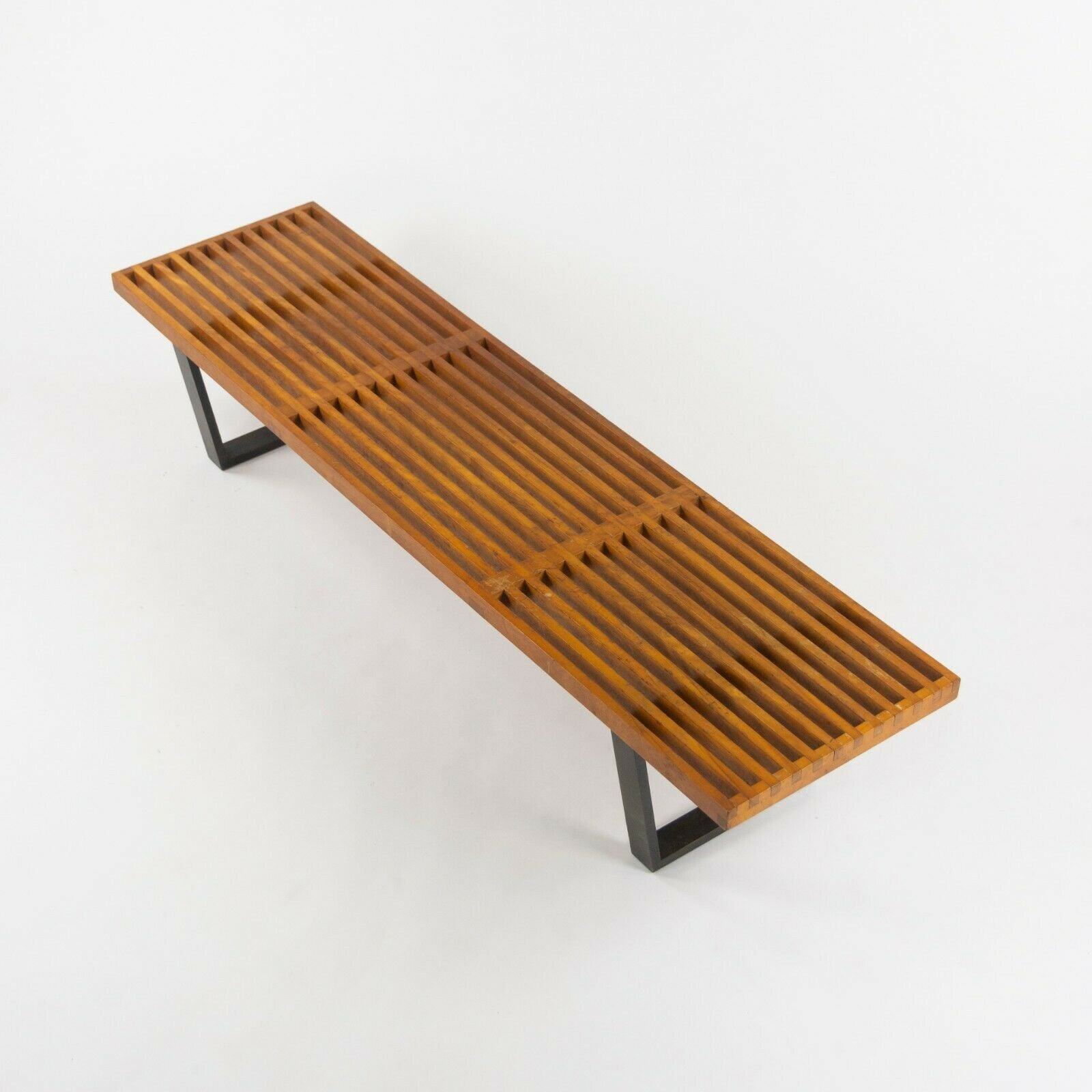 SOLD 1950s George Nelson Herman Miller 72.5 inch 4692 Slatted Platform Bench in Birch