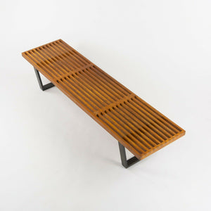 SOLD 1950s George Nelson Herman Miller 72.5 inch 4692 Slatted Platform Bench in Birch