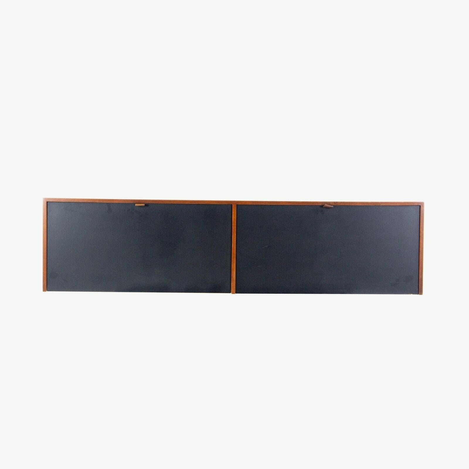 SOLD 1960s Florence Knoll Associates Hanging Wall Cabinet Sideboard Walnut and Black