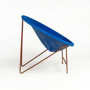 SOLD 1950s Blue Canvas Modern Hoop Chair by Hedstrom of Alabama