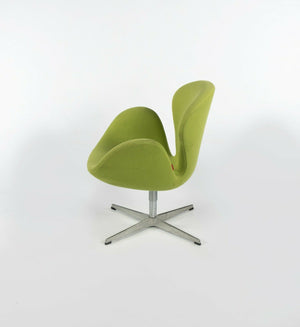 SOLD 2007 Arne Jacobsen Swan Chair by Fritz Hansen with Light Green Fabric Upholstery