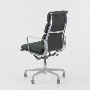 SOLD 1985 Black Fabric Eames Aluminum Group Soft Pad Executive High Back Desk Chair