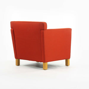 SOLD 2010s Pair Original Knoll Mies Van Der Rohe Krefeld Lounge Chair Orange Fabric