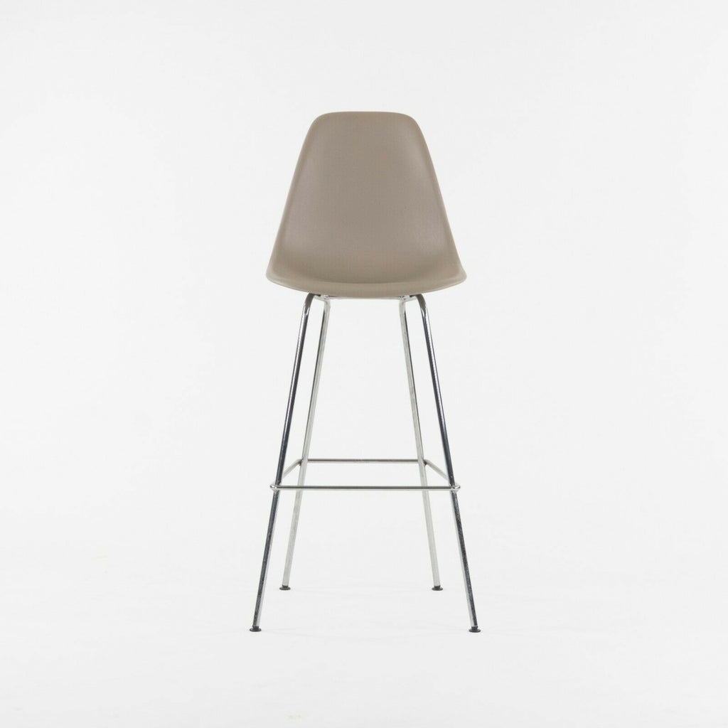 Ray and Charles Eames Herman Miller Molded Shell Bar Stool Chair Sparrow Grey