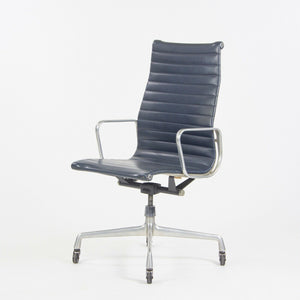 SOLD 1970s Navy Blue Eames Herman Miller Tall Aluminum Group Executive Desk Chair