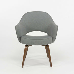 SOLD Eero Saarinen for Knoll 2020 Grey Fabric Executive Armchair with Wooden Legs