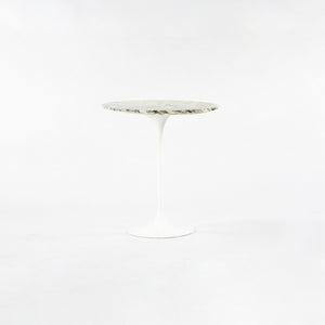 SOLD 2010s Eero Saarinen for Knoll Arabescato Marble Oval Tulip Side Table in White