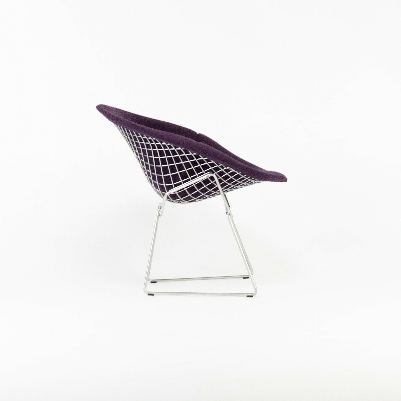 SOLD 2021 Harry Bertoia for Knoll Diamond Chair with Full Iris Purple Boucle Cover