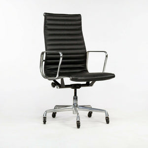 SOLD 2010s Herman Miller Eames Aluminum Group Executive Desk Chair in Black Leather