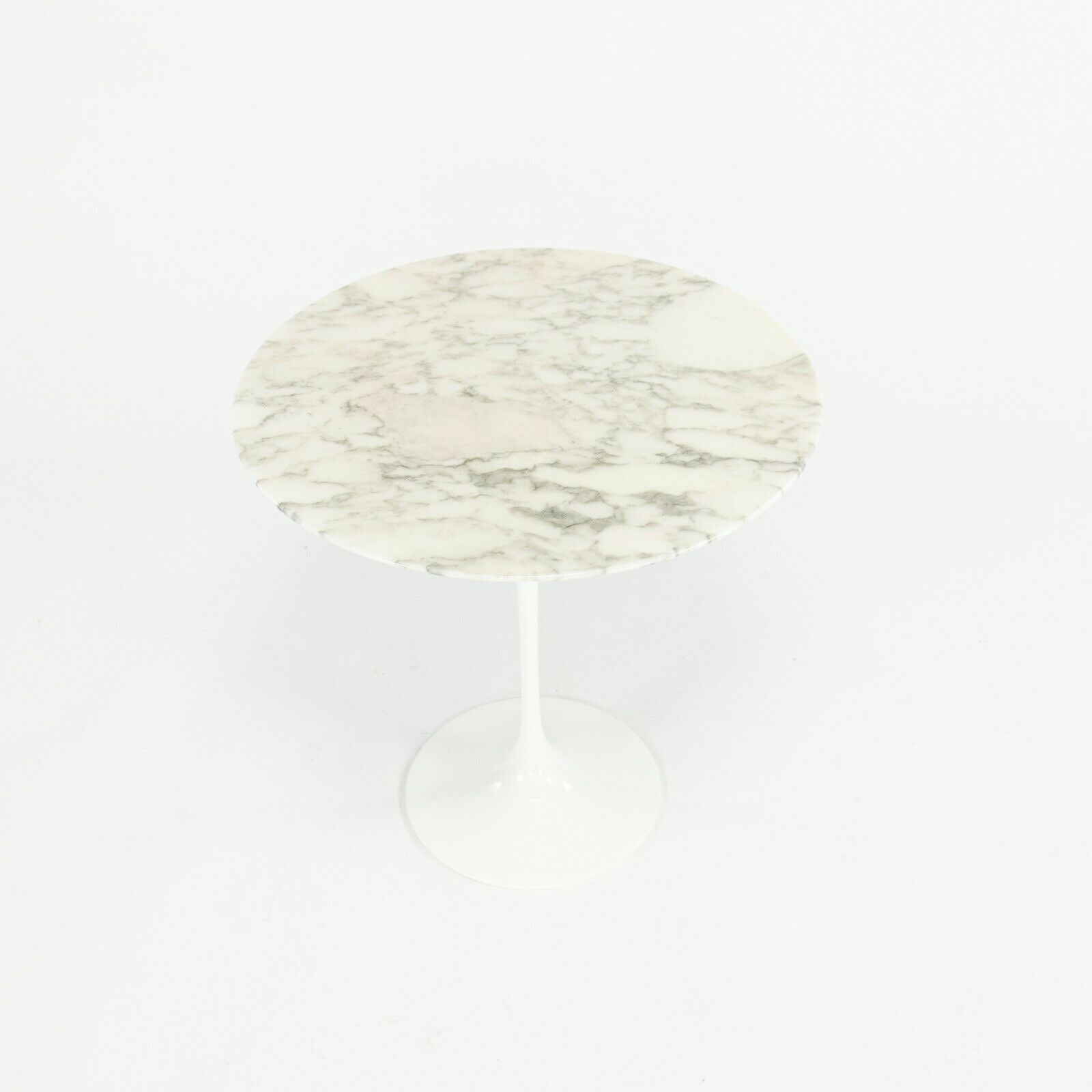 SOLD 2006 Eero Saarinen for Knoll Tulip 20 inch Round Side Table Polished Arabescato