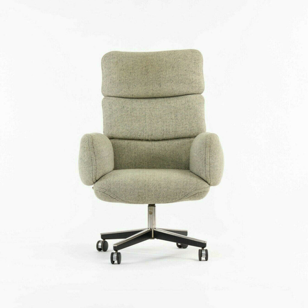 SOLD 1980's Otto Zapf for Knoll High Back Office Desk Chair with Oatmeal Fabric Upholstery