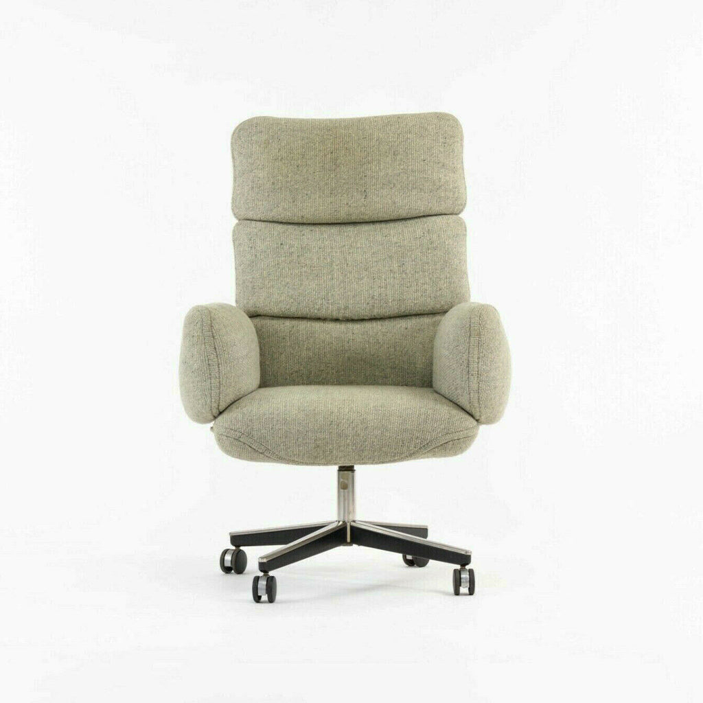 1980's Otto Zapf for Knoll High Back Office Desk Chair with Oatmeal Fabric Upholstery