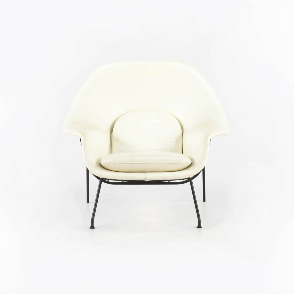 1960s Eero Saarinen for Knoll Womb Chair with Original White Vinyl Upholstery