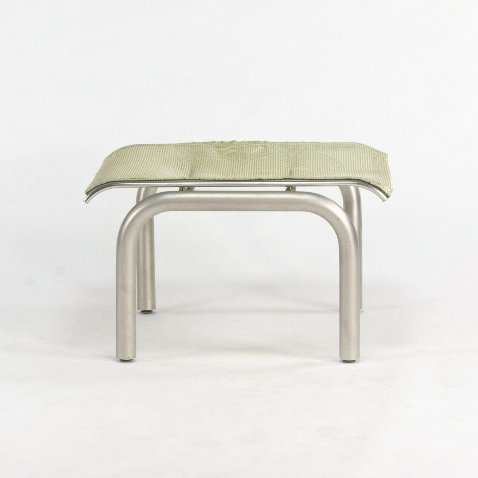 SOLD Prototype 2002 Collection Outdoor Stainless / Mesh Ottoman by Richard Shultz