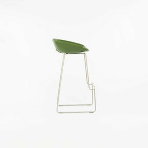 SOLD 2010 Patricia Urquiola for Moroso Fjord Bar Height High Stool in Green Leather