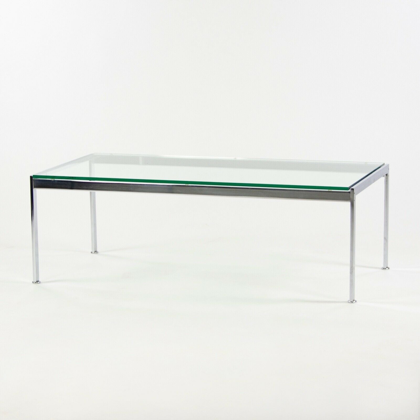 SOLD Geiger Metal Series Coffee Table, Chromed Steel and Glass Top 48" x 24"