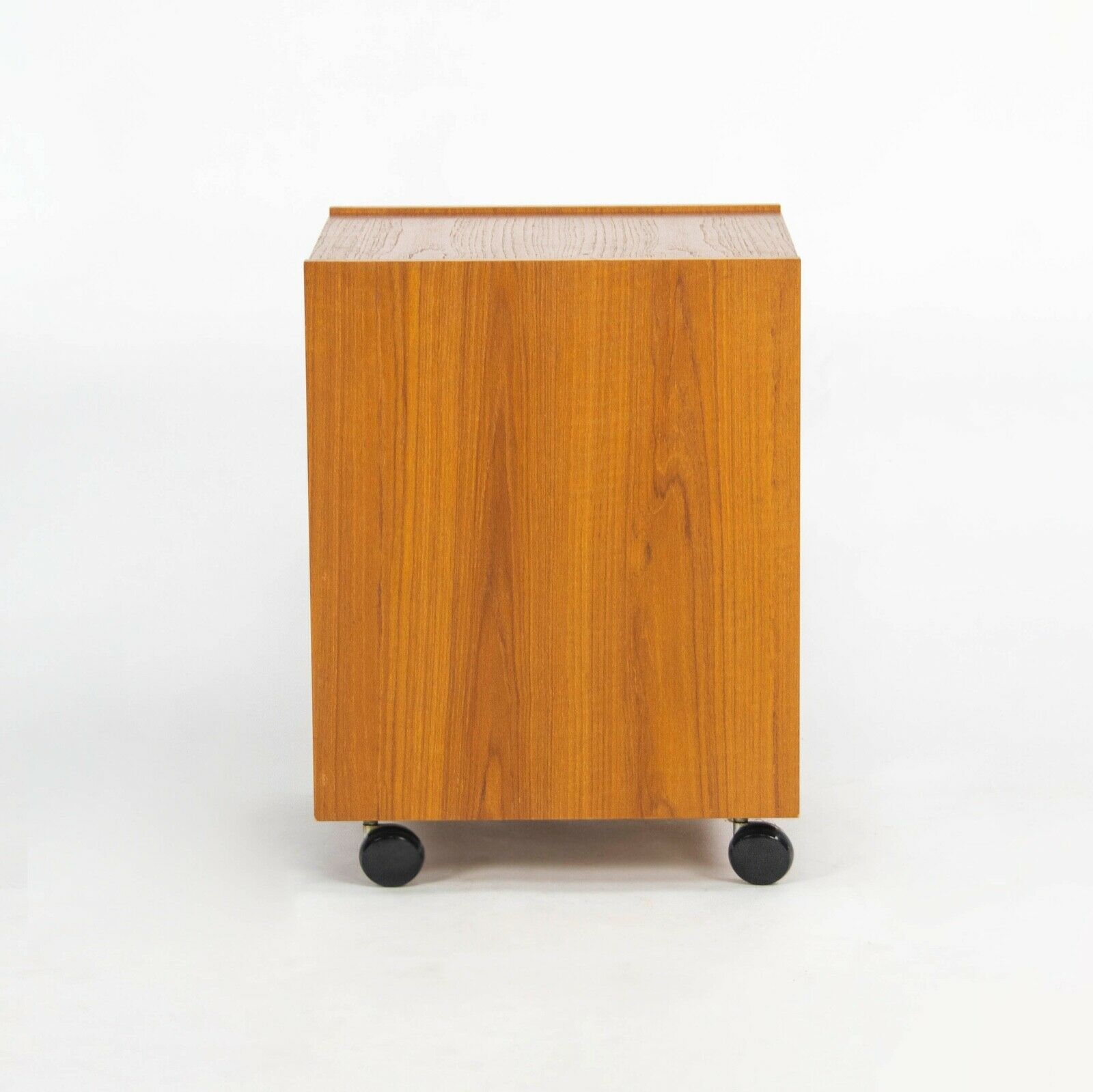 SOLD 1970s Pair of Rolling W&B Mobler Danish Modern Teak Bedside Table / Cabinets