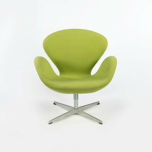 SOLD 2007 Arne Jacobsen Swan Chair by Fritz Hansen with Light Green Fabric Upholstery