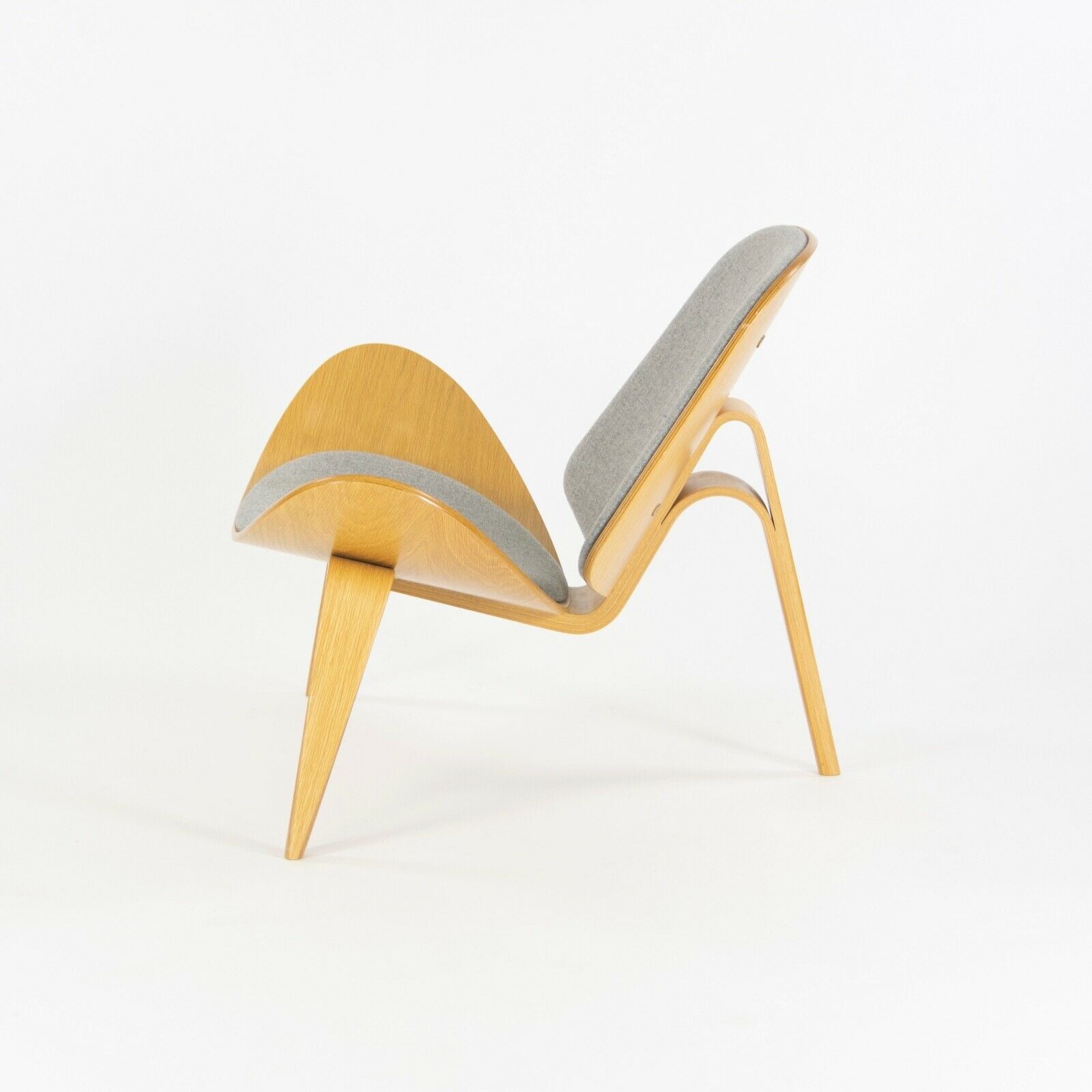 SOLD Pair of Hans Wegner Carl Hansen Denmark CH07 Shell Lounge Chairs Lacquered Oak