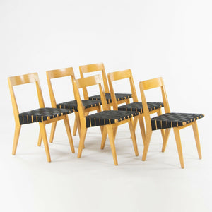 1946 Jen Risom 666 WSP Side Chairs Black Webbing for Knoll Associates Set of Six