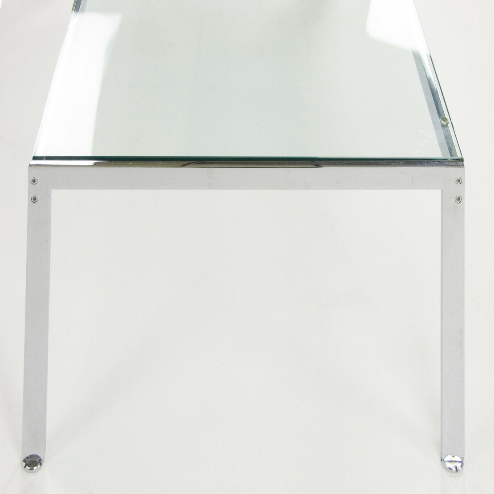 SOLD Geiger Metal Series Coffee Table, Chromed Steel and Glass Top 48" x 24"