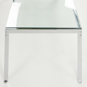 SOLD Geiger Metal Series Coffee Table, Chromed Steel and Glass Top 48" x 24"