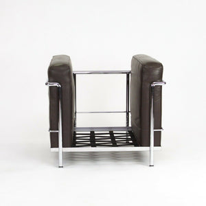 SOLD 1980s Vintage Le Corbusier Cassina LC2 Petit Modele Armchairs in Brown Leather
