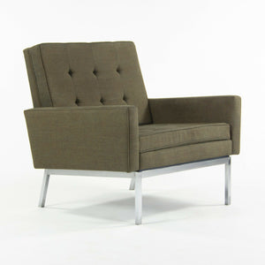 SOLD Florence Knoll Vintage 65A Upholstered Lounge Armchair w/ Fabric and Chrome Legs