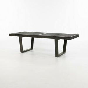 SOLD 1950s George Nelson for Herman Miller 4690 Ebonized Slatted Wood Bench 48 in