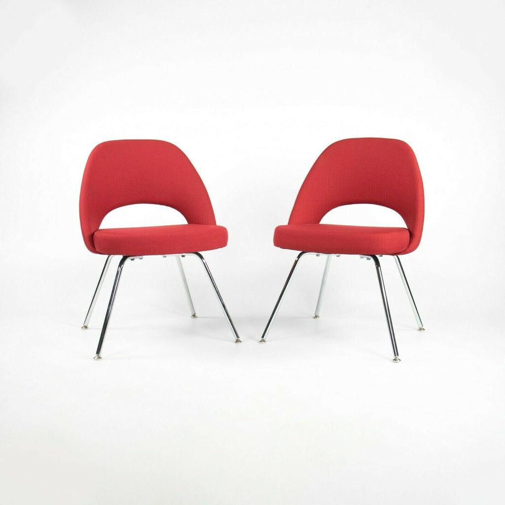 2015 Eero Saarinen for Knoll Armless Executive Dining Chair in Red Fabric 12+ Available