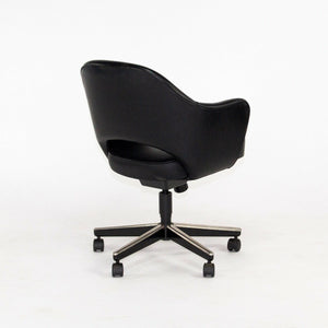 SOLD 2011 Eero Saarinen for Knoll Executive Desk Chair w/ Rolling Base Black Leather