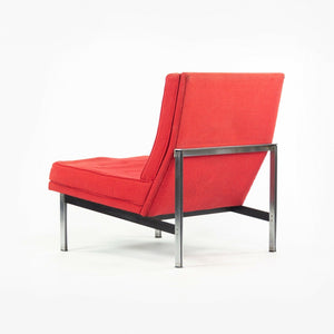 SOLD 1950s Florence Knoll Associates Parallel Bar Lounge Chair Original Red Fabric