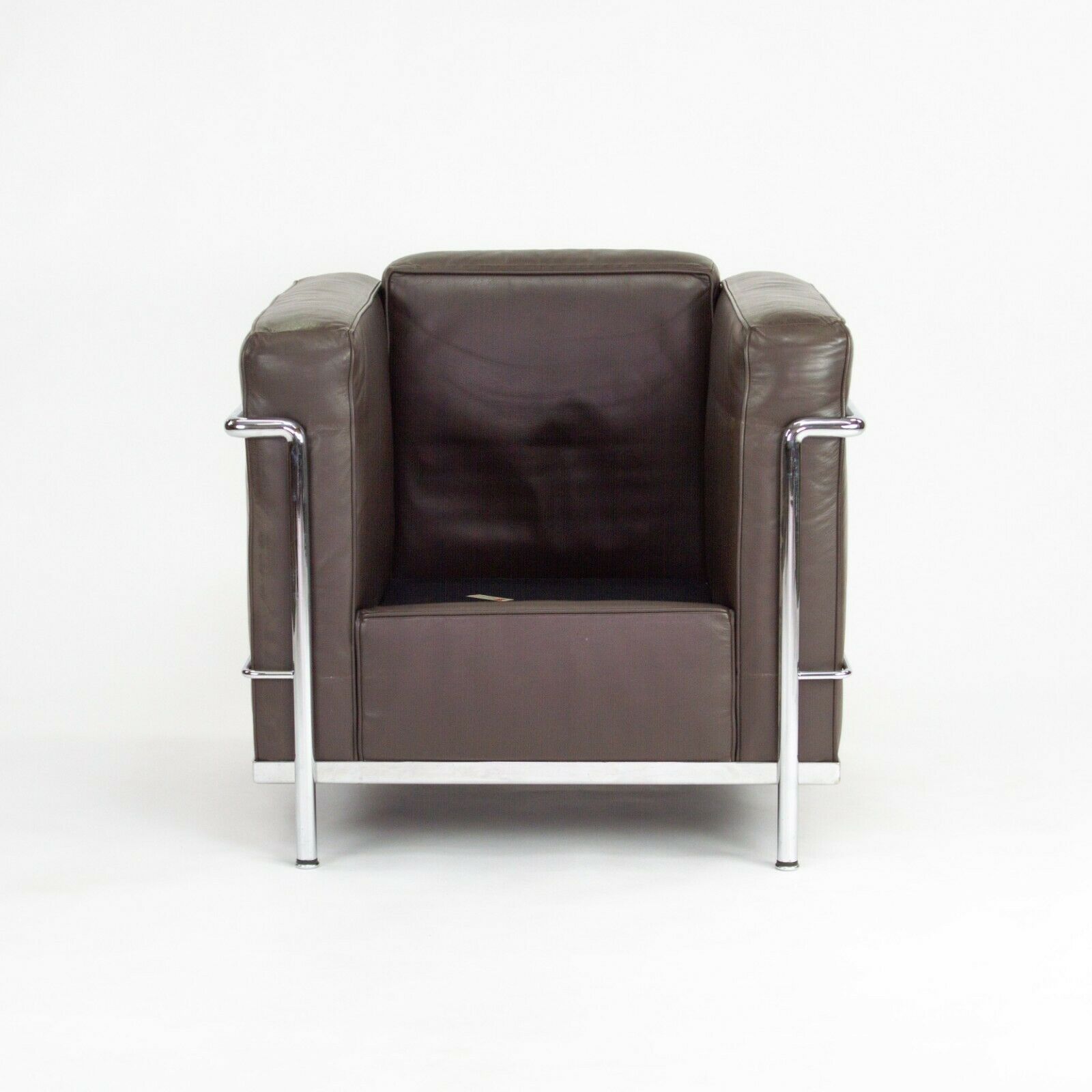 SOLD 1980s Vintage Le Corbusier Cassina LC2 Petit Modele Armchairs in Brown Leather