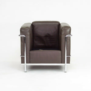 SOLD 1980s Vintage Le Corbusier Cassina LC2 Petit Modele Armchairs in Brown Leather