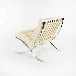 SOLD 2021 Mies Van Der Rohe for Knoll Barcelona Lounge Chair in Ivory / Creme Leather