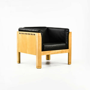 2001 Postmodern Club Chair in Maple and Black Leather by Brian Kane for Metropolitan Furniture