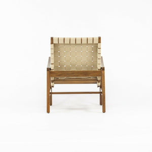 SOLD 2021 Jens Risom for Knoll Lounge Chair with Arms in Light Walnut & Flax Cotton