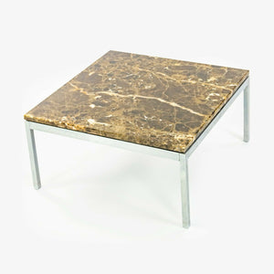 Florence Knoll Studio Square Espresso Marble Low Side or Coffee Table 24 in Square