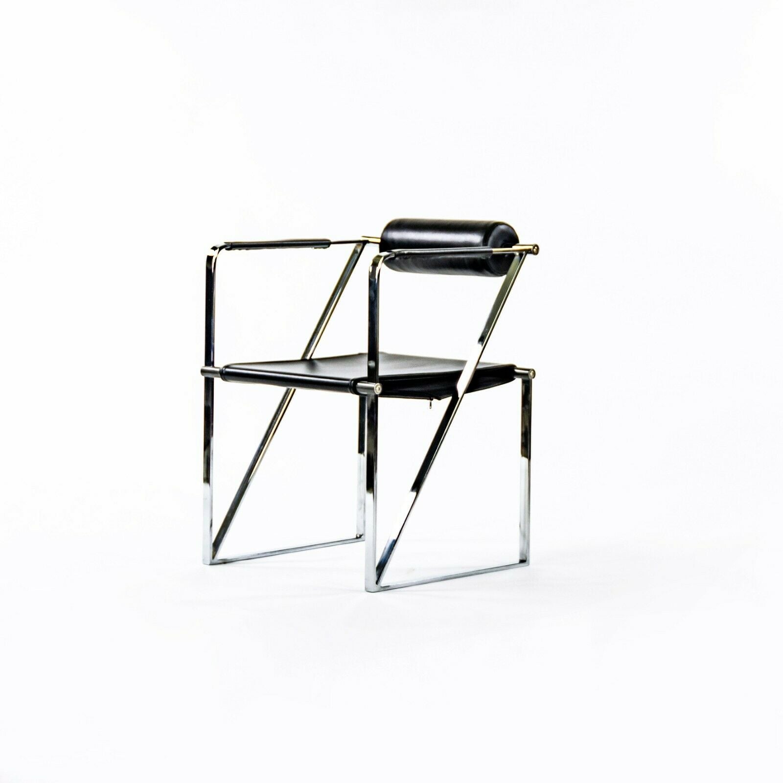 SOLD 1982 Rare Mario Botta Chrome Postmodern Seconda Chair for Alias Furniture of Italy